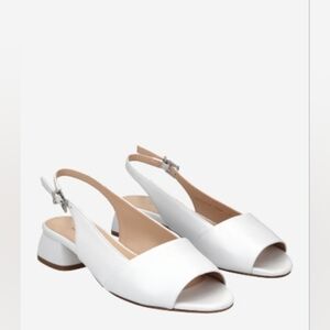 Peter Kaiser Women's Elegant White Slingback Sandals Size 5.5 UK
